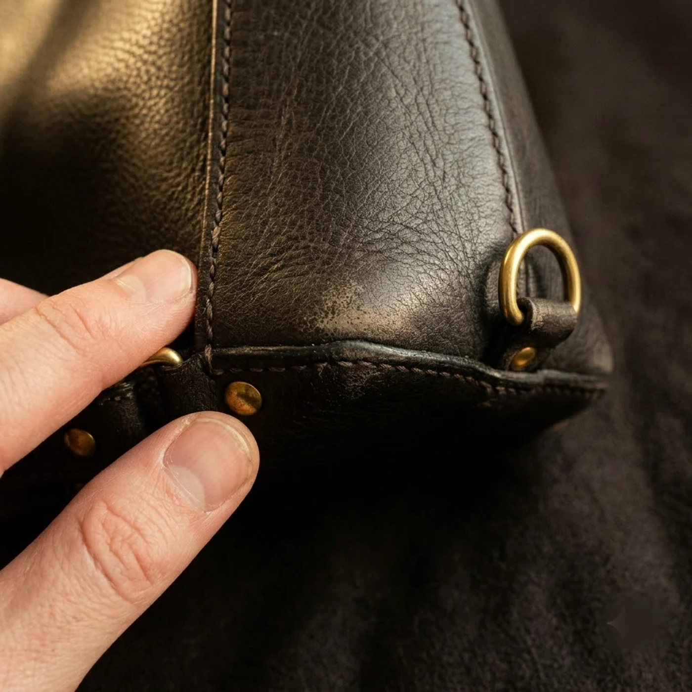 Corner detail — honest wear and edge paint.
